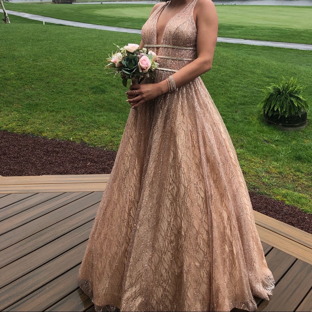 Pink sparkly prom dress